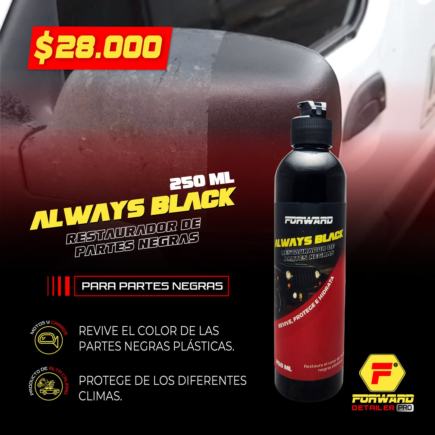 RESTAURADOR DE PARTES NEGRAS - ALWAYS BLACK 250ML