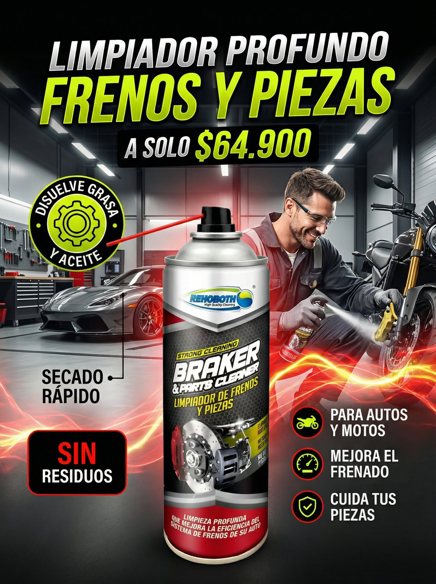 LIMPIADOR DE FRENOS Y PARTES METALICAS